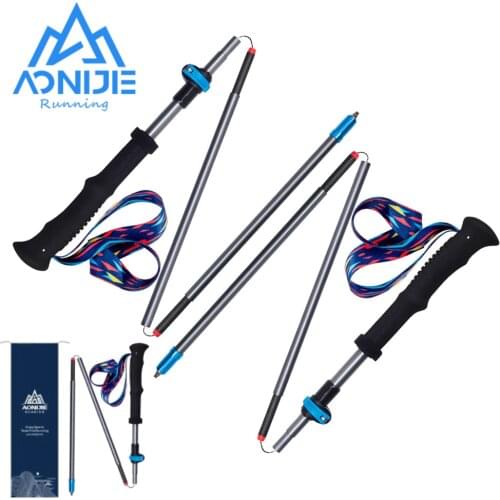 AONIJIE E4087 New Carbon Fiber Folding Pole Ultralight Trekking Adjustable Pole for Outdoor Hiking Running and Walking 110-130cm