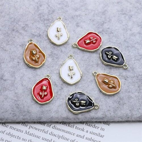 Diy jewelry making 40pcs/lot rose flowers alloy drop oil geometry Irregular water droplets shape charms fit earring accessory