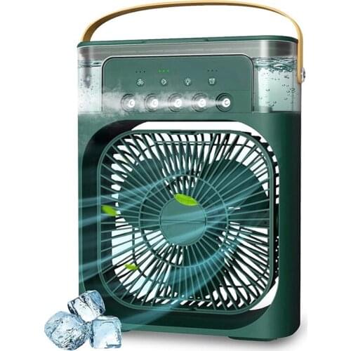 Portable Air Conditioning Fan, Mini Evaporative Air Cooler, with 7 Color Led Lights, 1/2/3 Hour Timer, 3 Wind Speeds
