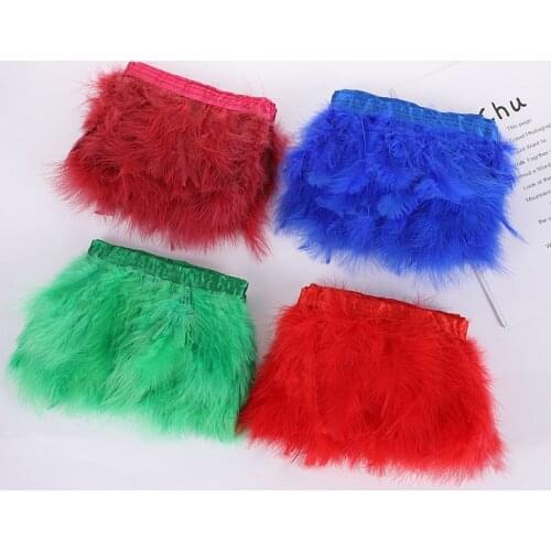 Supply 2m color Turkey full feather cloth, DIY handicrafts, clothing accessories wholesale customization
