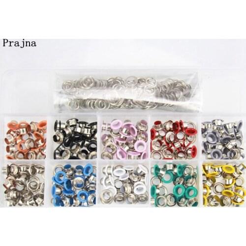 Prajna 300PCS Metal Painted Eyelets Rivets Tool 5MM Set Home Sewing Accessory Buttonhole Multi-color Buckle Shoelaces Eyelet Bag