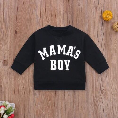 Pudcoco Toddler Baby Clothes Loose Sweatershirt Long Sleeve Round Neck Letter Print Sweatershirt for Autumn Early Winter Baby