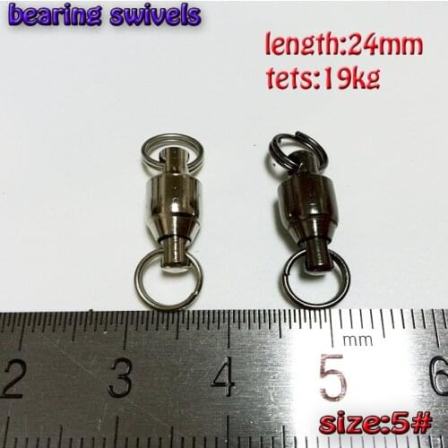 Fishing split ring bearing swivels pure stainless steel black and sliver quantity:30pcs/lot length:24mm