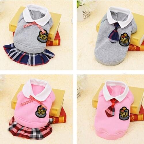 School Style Pet Dog Clothes Cat Chihuahua Clothing Dress Pugs Puppy Coat Outfit For Small Dog Clothes Roupa Para Cachorro 4S1