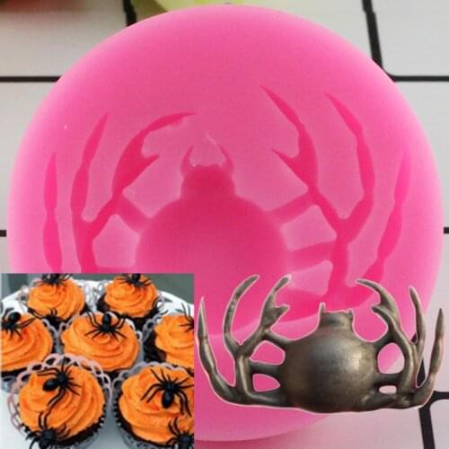 Halloween Spider Silicone Mold Cupcake Fondant Molds Cake Decorating Tools Chocolate Clay Candy Mould Kitchen Baking Moulds