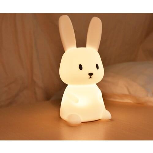 Silicon Bunny Lapmbunny Lamp Cartoon Led Silicone Rabbit Night Light Lamps Small Night Tables Lamp Galaxy Projector