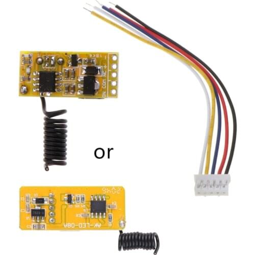 433MHZ 3V_12V LED Relay Wireless Remote Control Switch Receiver with Led Light Transmitte
