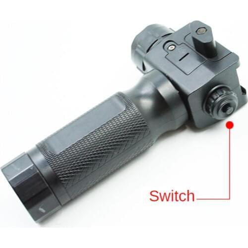 Tactical Front Grip Leading Star Ultra-Compact Flashlight with 90 Degree Offset Rail Mount Detachable Remote Pressure Switch