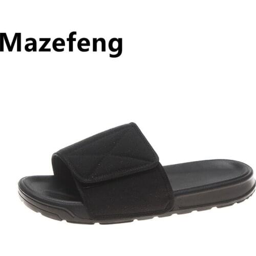 Mazefeng Men Thick Platform Slippers Summer Beach Eva Soft Sole Slide Sandals Leisure Men Ladies Indoor Bathroom Anti-slip Shoes
