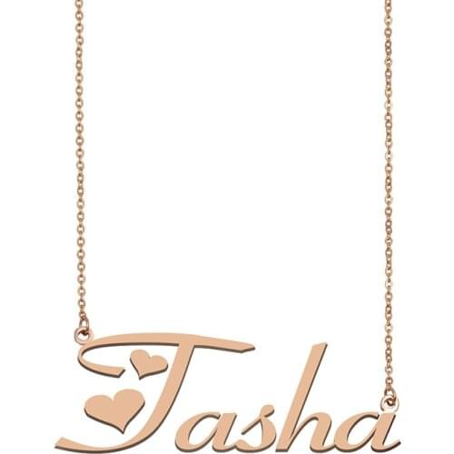 Tasha Name Necklace Custom Personalized Gold Choker for Women Girls Best Friends Birthday Wedding Christmas Mother Days Gift