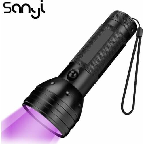 Sanyi Creative Outdoors Urine Detector Purple Light UV Ultra Violet LED Flashlight Electric Torch Aluminium Body Torch Light