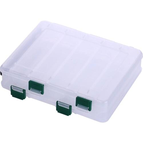 Fishing Tackle Box with 5 Compartments Fishing Box High Strength Transparent Visible Plastic Box