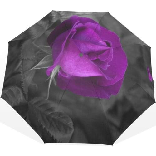 Valentines Day Flower Rose Pattern Rain Women Umbrella Compact Windproof and Portable Durability Travel Foldable Umbrella