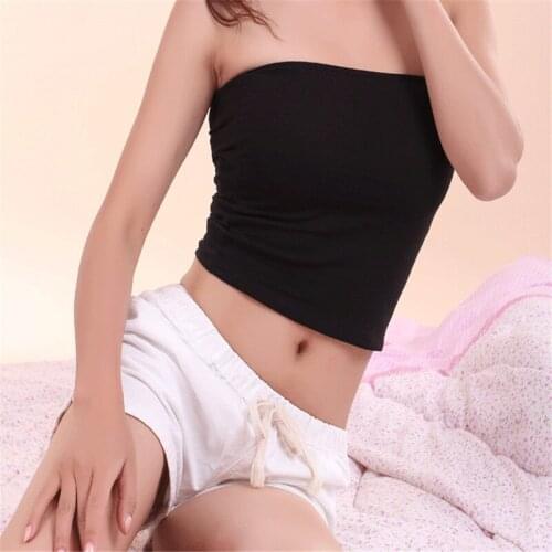 Sexy 1PC Women Strapless Bandage Black Soft Bra Stick Cotton Push Up womens Underwear Invisible Bra
