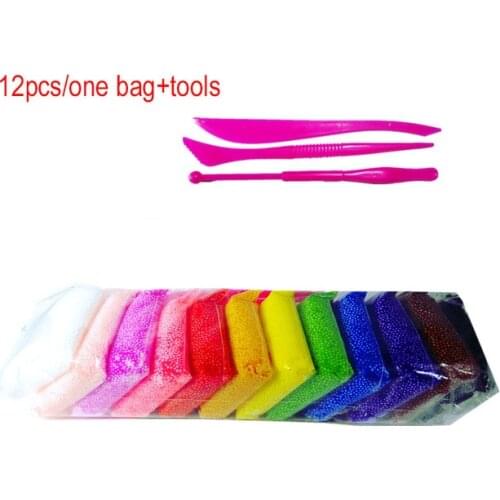 12pcs/lot Foam Clay Air Dry Light Colored Snow Mud Polymer Clay tools Intelligent Plasticine Soft DIY Snowflake Modeling Clay