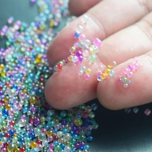 20g/Pack Mini Bubble Beads 0.4-3mm Mixed Tiny Ball Beads for Epoxy Resin Molds Fillings Nail Art Glass Beads