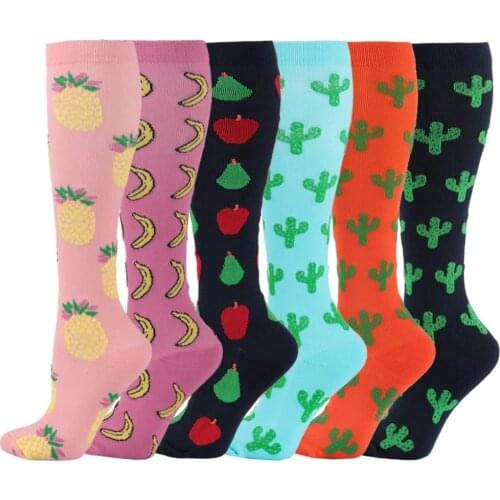 24 Style Men Women compression Socks Running Sports Happy knee high Socks Nylon Unisex Outdoor Racing Long Pressure Stockings