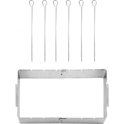 40%HOT Outdoor Stainless Steel Foldable Barbecue Rack BBQ Bracket Grill with Skewer