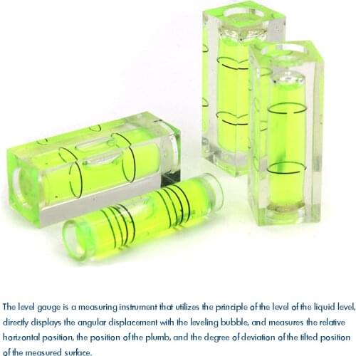 5PCS/Lot Cylindrical / Square Plastic Bubble Spirit Level Vials, 9.5x39.5mm / 15x40mm Mini Level Measure for Woodworking Carving