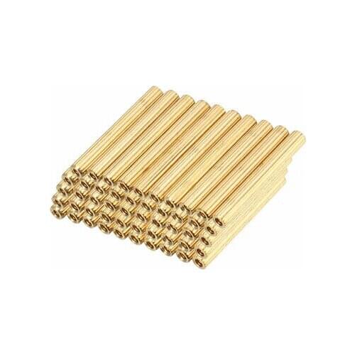 50pcs Brass Round Straight PCB Pillar Female Thread Standoff Spacer M2x3x24mm