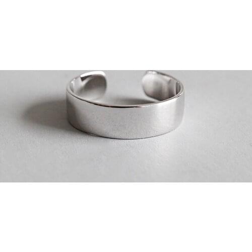 6MM 100% real. 925 SILVER Fine jewelry sterling Polished Wider Ring Womens high quality J14
