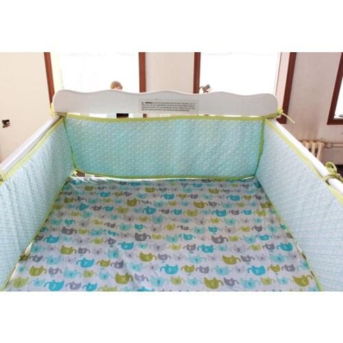 Promotion! 5PCS Baby Bedding Set 100% Cotton Baby Crib Sets Cute Pattern Baby Linen baby bed bumper (4bumper+bed cover)
