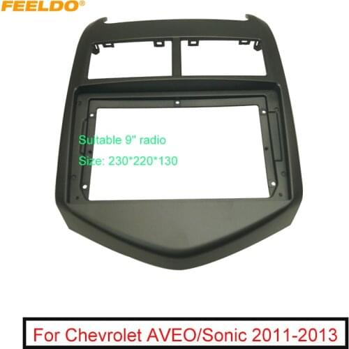 FEELDO Car Audio 9" Big Screen 2DIN Fascia Frame Adapter For Chevrolet AVEO/Sonic Dash Fitting Panel Frame Kit