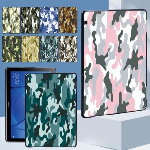 Tablet Case for Huawei MediaPad T3 10 9.6 Inch - Ultra Thin Camouflage Colors Slim Hard Shell + Free Stylus