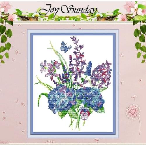 Hydrangea flower patterns counted Cross Stitch 11CT 14CT Cross Stitch Sets wholesale Cross-stitch Kits Embroidery Needlework