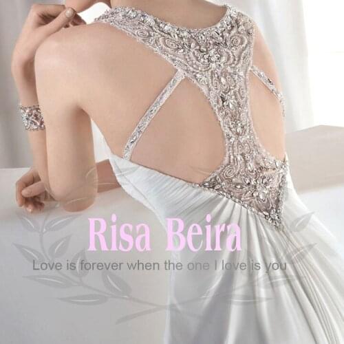 2021 New gówno Fashion Luxury Plus Size Rhinestone Crystal Sexy Backless White Long Chiffon Bridal Gown Bespoke Wedding Dresses