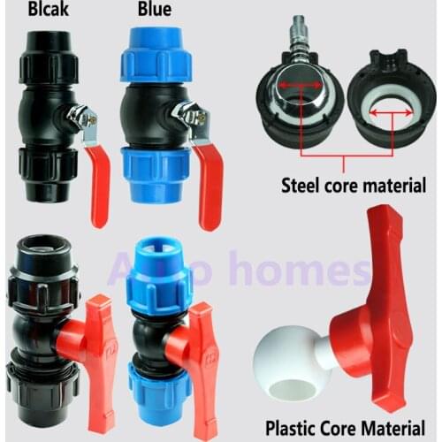 Two way valve switch PE quick access Tee quick connector water pipe fittings Plastic quick ball valve