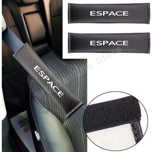 Car Seat Belt Cover For Renault Espace Carbon Fiber Auto Safety Belt Shoulder Strap Pad Car Accessories Interior