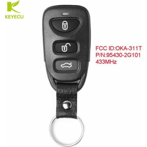 KEYECU Replacement Upgraded Remote Car Key Control Fob 433MHz for KIA Optima 2010-2011 FCC ID: OKA-311T, P/N: 95430-2G101