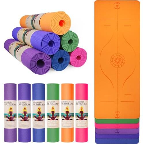 Eco Friendly Non Slip Yoga Mat Body Alignment System SGS Certified TPE Material-Textured Non Slip Surface and Optimal Cushioning