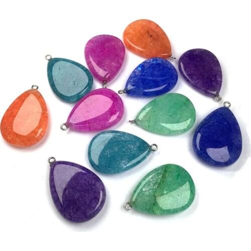 Natural Stone crystals Pendant Water drop shape Exquisite Pendants for Jewelry making DIY Necklaces Accessories Reiki Healing