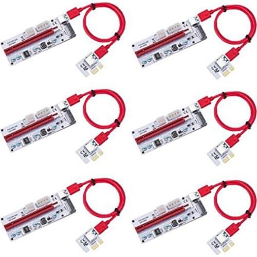 Hot Selling 6PCS 008S 3 In 1 PCIe PCI-E PCI Express Riser Card 1x To 16x USB 3.0 Data Cable For Bitcoin Mining BTC Graphics Card
