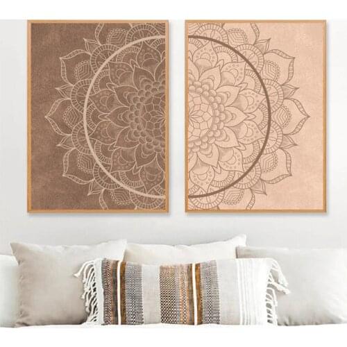 Minimalism Modern Mandala Flower Bohemian Retro Nostalgic Canvas Painting Poster Wall Art Gift Prints Interior Home Decoration