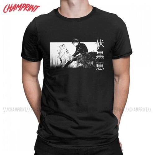 Megumi Fushiguro Jujutsu Kaisen Mens T Shirts Manga Vintage Tees Short Sleeve Crew Neck T-Shirts Cotton New Arrival Clothing