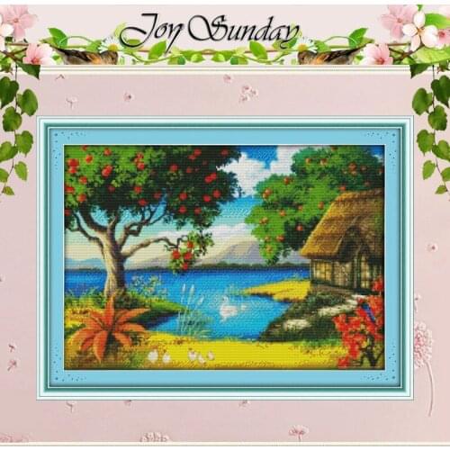 The Story Of Apple Tree Counted Cross Stitch 11CT 14CT Cross Stitch Set Wholesale Scenery Cross-stitch Kit Embroidery Needlework