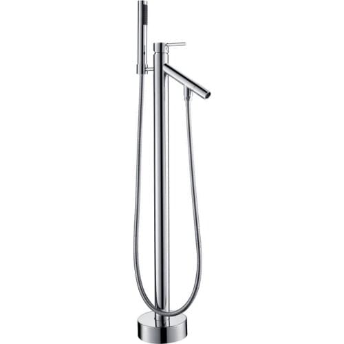 Brass Chrome Floorstanding Bathtub Faucet Set Floor Mounted Claw Foot Bath Tub Mixers Swive Spout BrassTub Faucet