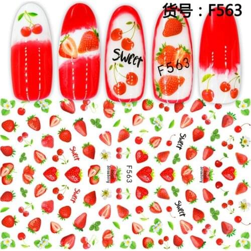 5 Sheets lot 3D Super Thin Nail Stickers Tips Nail Art Adhesive Decals Manicure Tool Cute Cute Animal Flower Fruit Nail Decals