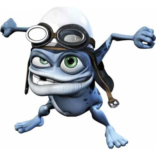 Car Stickers, Motorcycle Decals Funny Crazy Frog Cartoon Decorative Accessories,to Cover Scratches Waterproof PVC.13cm*12cm