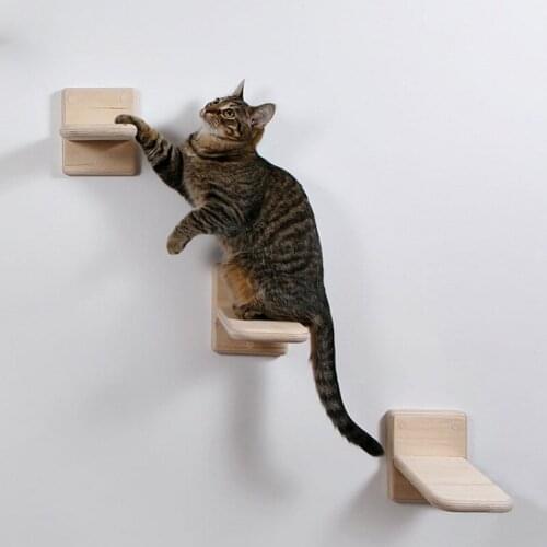 Cat Wall Frame Cat Climbing Ladder Pine Wall Cat Jumping Platform Springboard Solid Wood Wall-mounted Cat Climbing Frame
