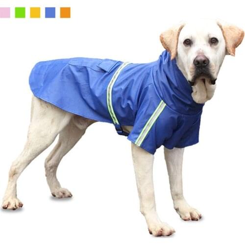 Impermeable Dog Clothes Waterproof Reflective Dog Raincoat High Neck Hooded Jacket Coat For Small Big Dogs Rain Cloak for Pets