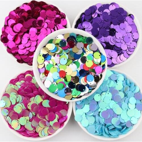 Paillettes Sequin 10mm Sequins Large Size Round Colorful Paillette With 1 Side Hole For Sewing Decoration DIY Lentejuelas 20g