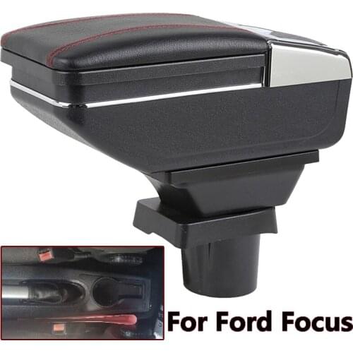 For Ford Focus armrest box Central Content Storage Box with Cup Holder Ashtray Accessories USB Charging