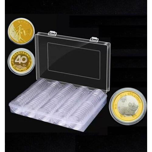 1000pcs/lot Transparent Coin Storage Box 30mm Round Coin Capsules Containers Clear Coin Protector Case Coin Collection