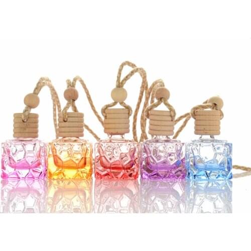 7ml Home Car Hanging Air Freshener Perfume Fragrance Diffuser Empty Glass Bottle Auto Ornament Refillable Bottles 200pcs/lot