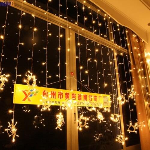IWHD 8x4M Navidad LED Christmas Lights Outdoor Indoor 110/220V Garland Cristmas Decoration LED Fairy Lights Curtain Garlands