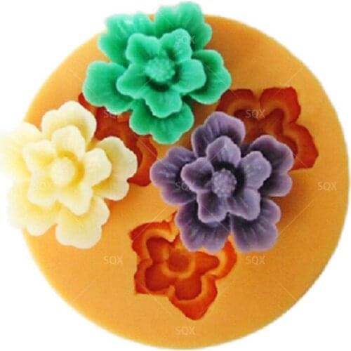 3 Flower Shape Silicone Mold Chocolate Mould for Wedding Fondant Cake Decorating Tools Bakeware Sugarcraft Acessorios SQ1412